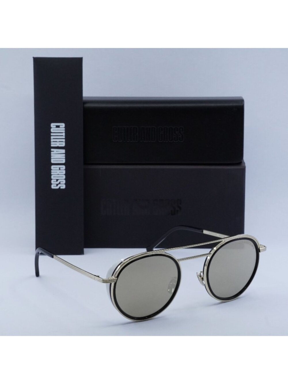 Exclusive Sale! Cutler and Gross CG1270V2S 003 Round Sunglasses - Silver / Black